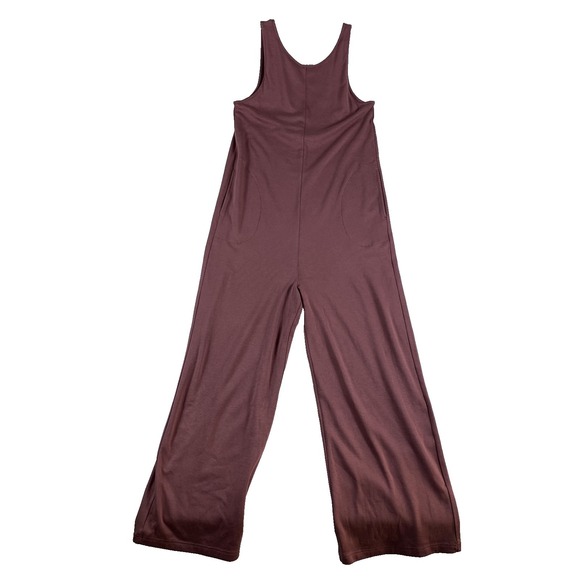 Fabletics Wide Leg Jumpsuit Sz L Dusty Mauve Loungewear Soft Comfy Travel - Picture 2 of 12